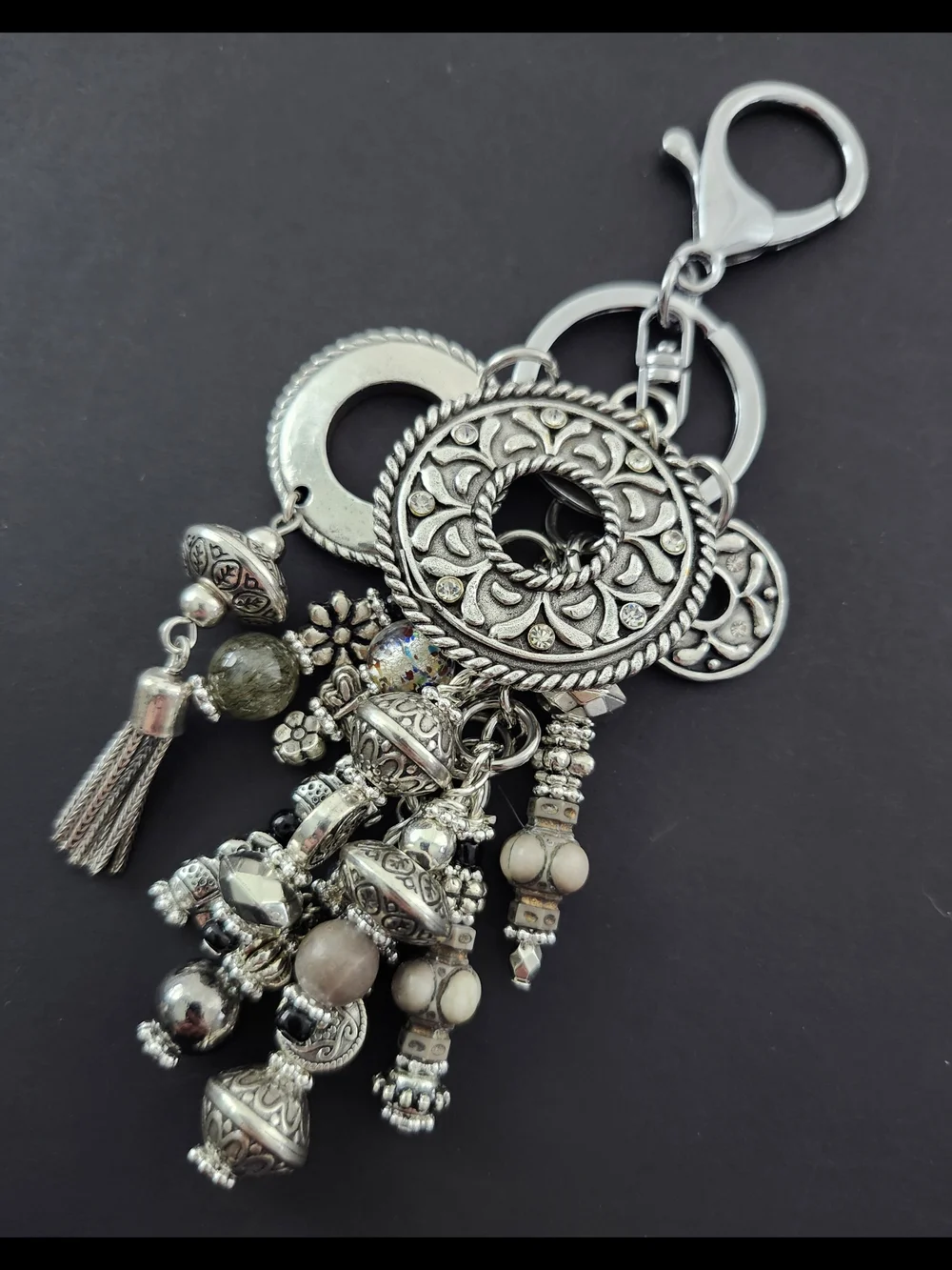 Bohemian Purse Charm or Keychain Handcrafted